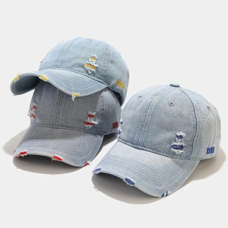 Vintage Washed Denim Unisex Street Snapback Cap