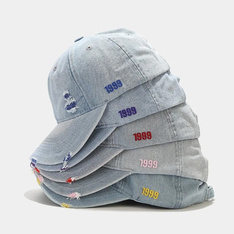 Vintage Washed Denim Unisex Street Snapback Cap