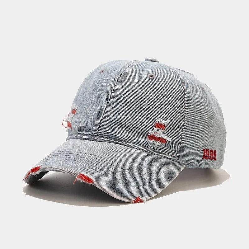Vintage Washed Denim Unisex Street Snapback Cap